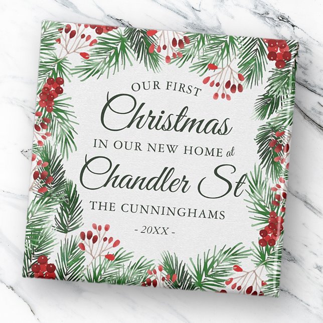 Our First Christmas in our New Home Watercolor Magnet (Creator Uploaded)
