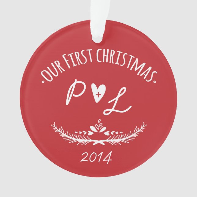 Our First Christmas Initial Ornament (Front)