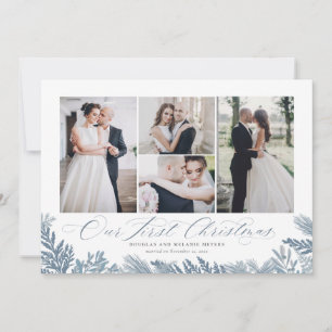 Our First Christmas Just Married Holiday Photo Card