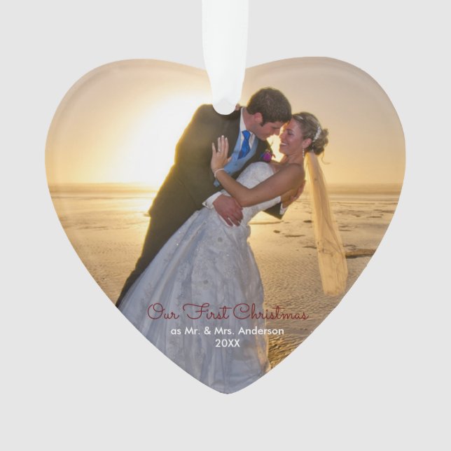Our First Christmas Married Couple Acrylic Ornament (Front)