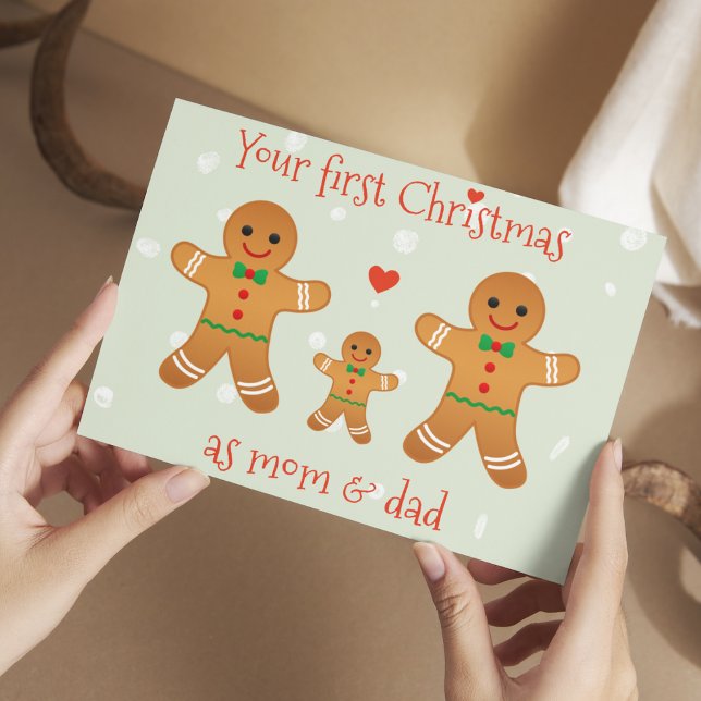 Our First Christmas Married - Cute Gingerbread Men Postcard (Creator Uploaded)