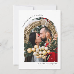 Our First Christmas Married Family Photo Card