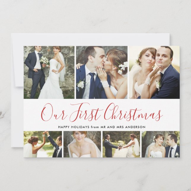 Our First Christmas Married Holiday 7Photo Collage (Front)