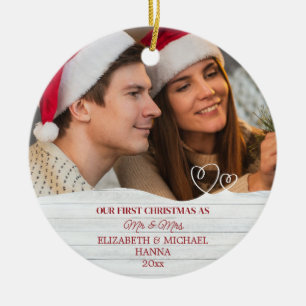 Our First Christmas Married Mr & Mrs Ceramic Ornam Ornament