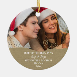 Our First Christmas Married Mr & Mrs Ceramic Ornam Ornament