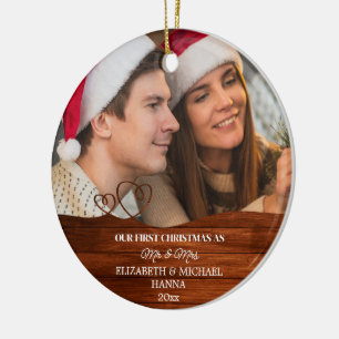 Our First Christmas Married Mr & Mrs Ceramic Ornament