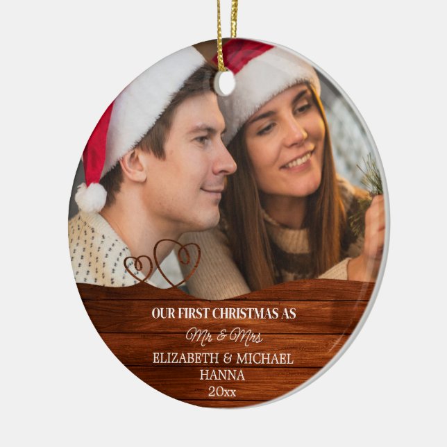 Our First Christmas Married Mr & Mrs Ceramic Ornament (Left)