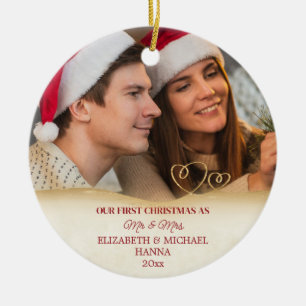 Our First Christmas Married Mr & Mrs Ceramic Ornament