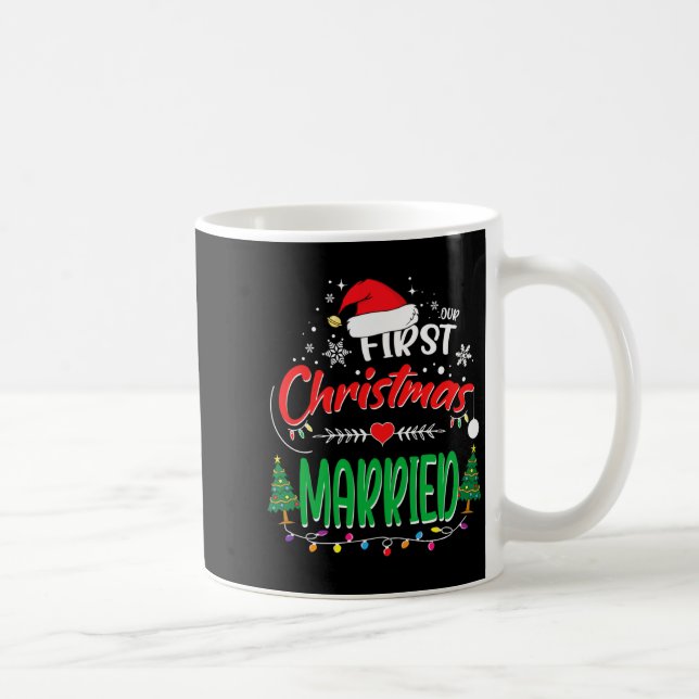 Our First Christmas Married Newlywed Mr And Mrs  Coffee Mug (Right)