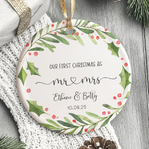 Our First Christmas Married Ornament Mr&Mrs