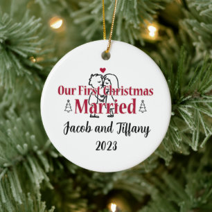 Our First Christmas Married Personalized Ornament