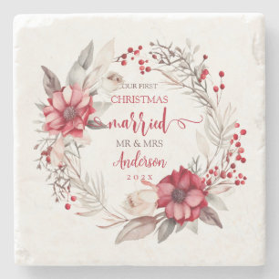 Our first Christmas Married Stone Coaster