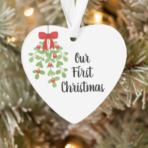 Our First Christmas Mistletoe Romantic Christmas Ornament