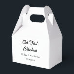 Our first Christmas Mr and Mrs couple name date Favor Box<br><div class="desc">design</div>