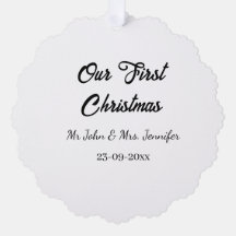 Our first Christmas Mr and Mrs couple name date
