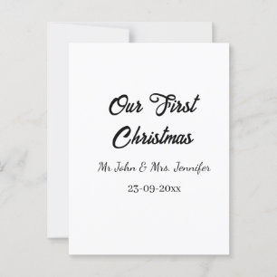 Our first Christmas Mr and Mrs couple name date Postcard
