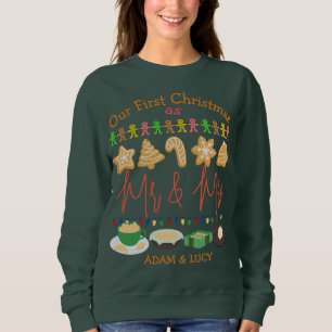 Our first Christmas Mr and Mrs Couple newlywed Sweatshirt