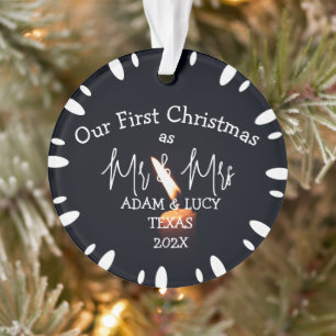 Our first Christmas Mr. and Mrs. newlywed candle Ornament