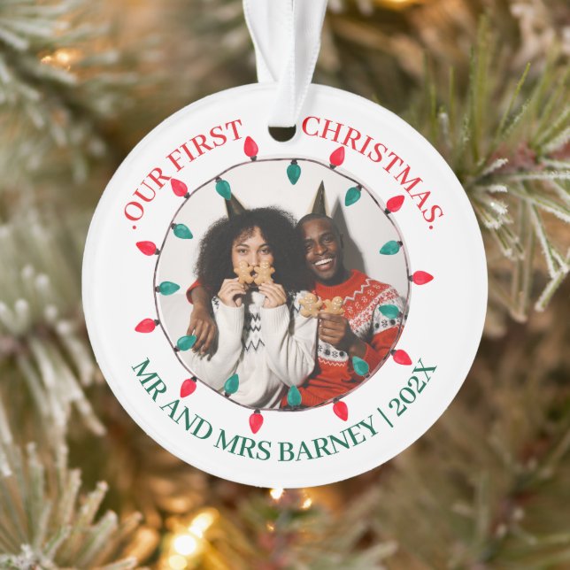 Our first Christmas Mr. and Mrs. newlywed elegant (Arbre)