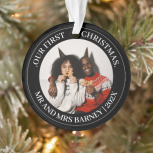 Our first Christmas Mr. and Mrs. newlywed elegant Ornament