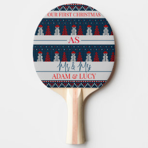Our first Christmas Mr and Mrs newlywed Ping Pong Paddle