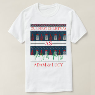 Our first Christmas Mr and Mrs newlywed T-Shirt