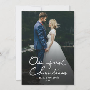 Our First Christmas Mr & Mrs Holiday 2 Photo Card