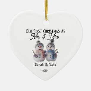 Our First Christmas Mr. & Mrs. Holiday Ceramic Ornament