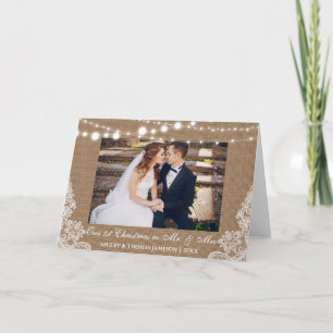 Our First Christmas Mr. & Mrs. Rustic Fold Card B