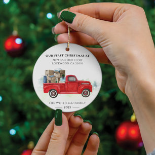 Our First Christmas New Home Address Holidays Ceramic Ornament