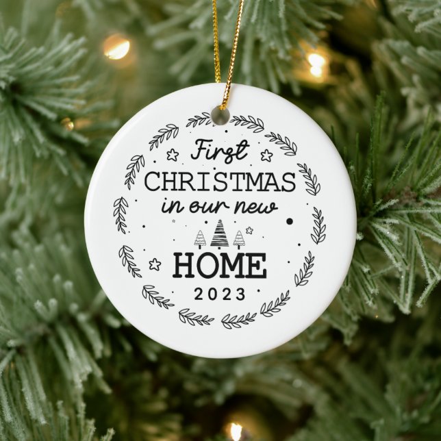 Our First Christmas New Home Ceramic Ornament (Tree)