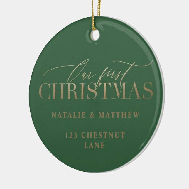 our first christmas new home ceramic ornament (Left)