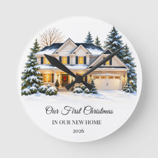 Our First Christmas New Home Clock | Personalized 