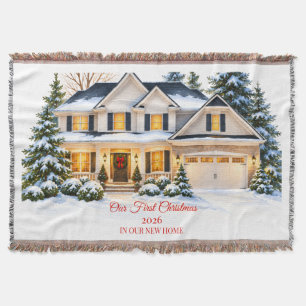 Our First Christmas New Home Personalized Blanket