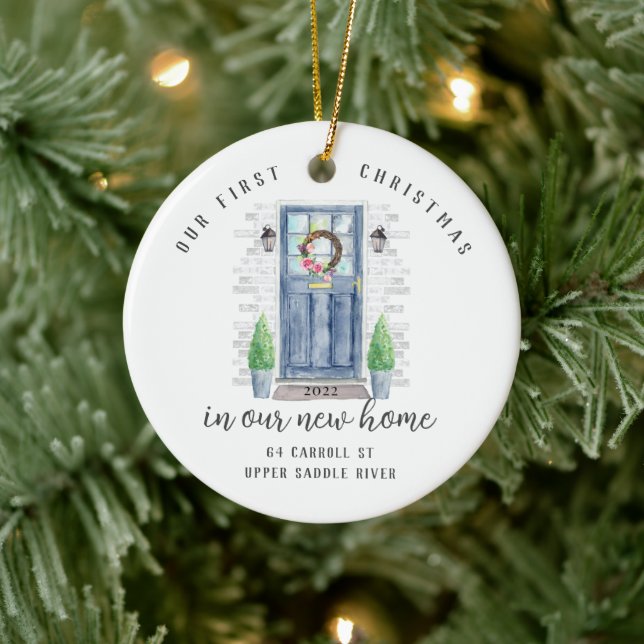 Our First Christmas New House Ceramic Ornament (Tree)
