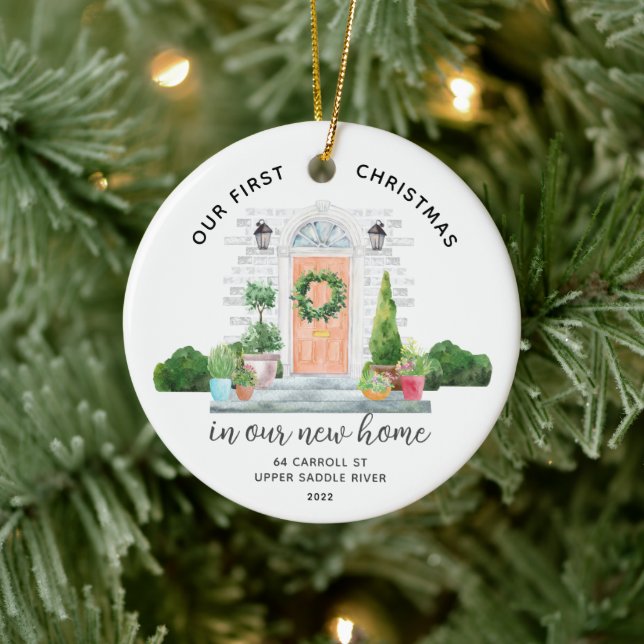 Our First Christmas New House  Ceramic Ornament (Tree)