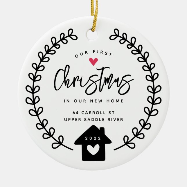 Our First Christmas New House Ceramic Ornament (Front)