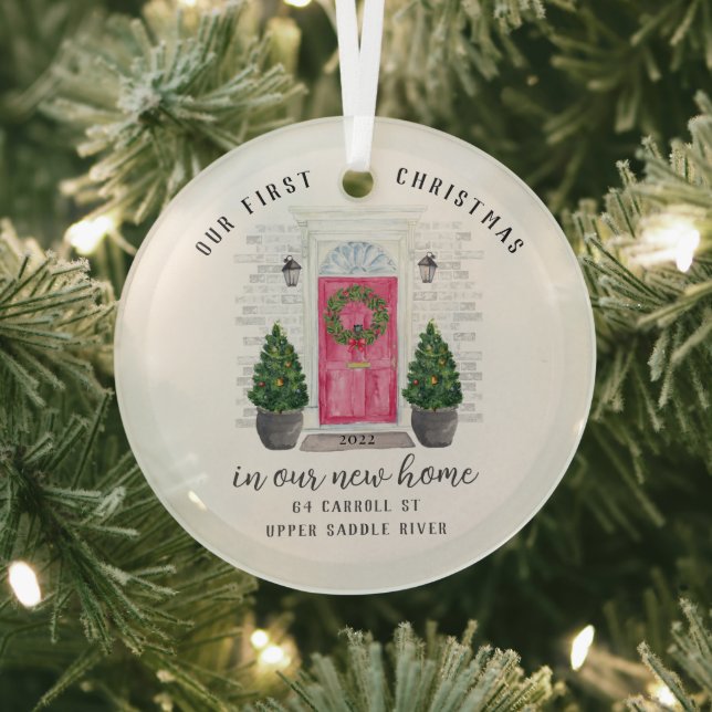 Our First Christmas New House Glass Ornament (Insitu)