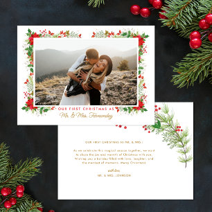 Our First Christmas Newlywed Photo Holiday Card