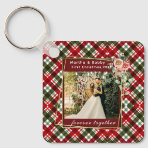Our First Christmas Newlywed Photo Keychain