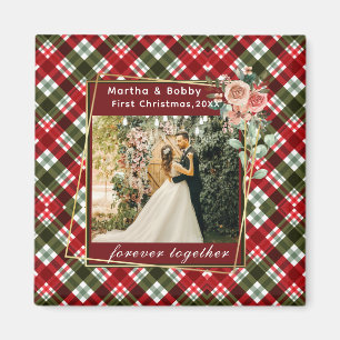 Our First Christmas Newlywed Photo Magnet