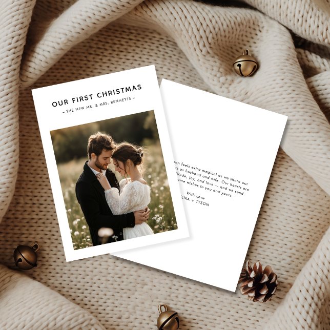 Our First Christmas | Newlywed Romantic Photo  Holiday Card (Creator Uploaded)