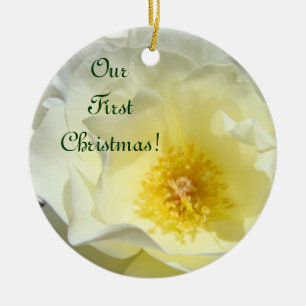Our First Christmas! ornaments Rose Flower Love