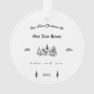 Our First Christmas  Our New Home Mr Mrs Adam Eve Ornament