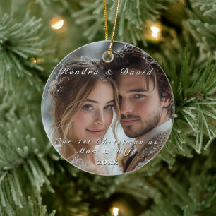 Our First Christmas Personal Photo Ceramic Ornament