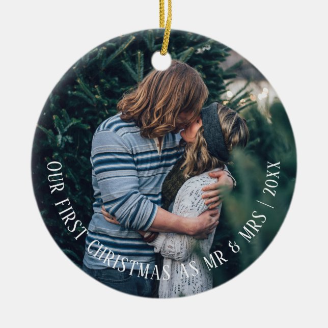 Our First Christmas Personalized Ceramic Ornament (Front)