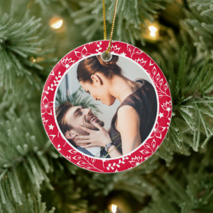 Our First Christmas Personalized photo Ceramic Ornament
