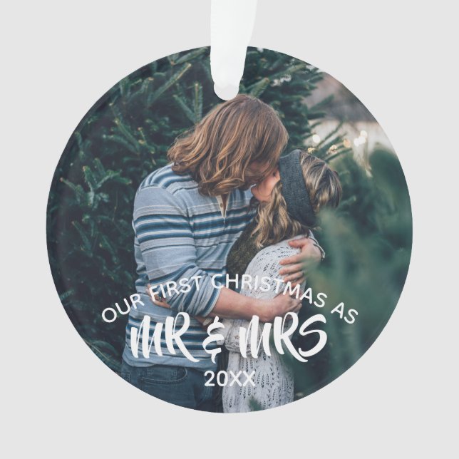 Our First Christmas Personalized Photo Ornament (Front)