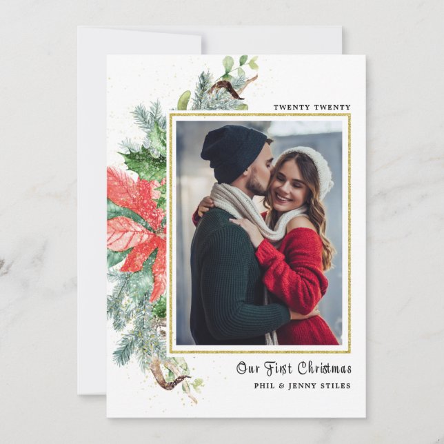 Our First Christmas Photo Christmas Card (Front)
