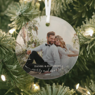 Our First Christmas Photo Glass Ornament